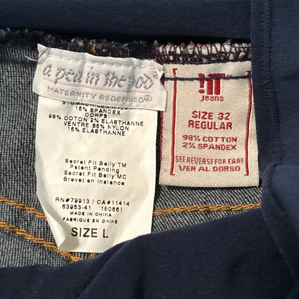 A Pea in the Pod 32 LG  !IT Maternity Jeans Straight Leg Secret Fit Belly - Picture 4 of 5